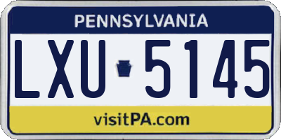 PA license plate LXU5145