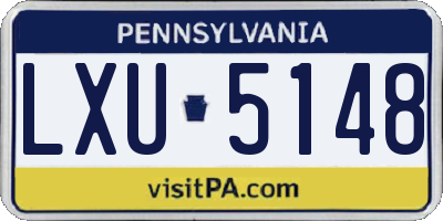 PA license plate LXU5148