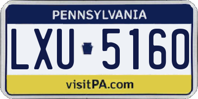PA license plate LXU5160