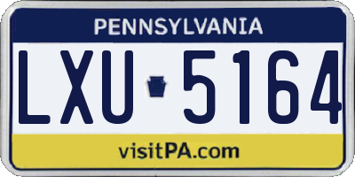 PA license plate LXU5164