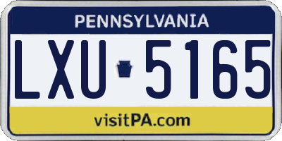 PA license plate LXU5165