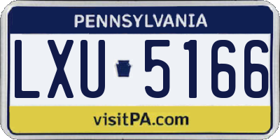 PA license plate LXU5166