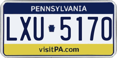 PA license plate LXU5170