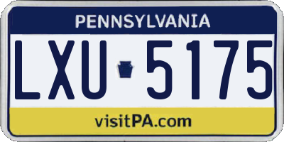 PA license plate LXU5175