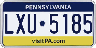 PA license plate LXU5185