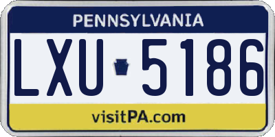PA license plate LXU5186