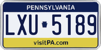 PA license plate LXU5189