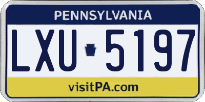 PA license plate LXU5197