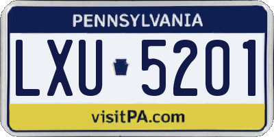 PA license plate LXU5201