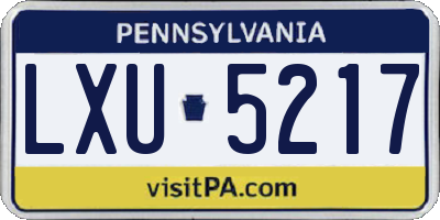 PA license plate LXU5217