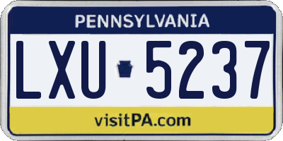PA license plate LXU5237