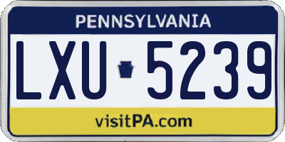 PA license plate LXU5239