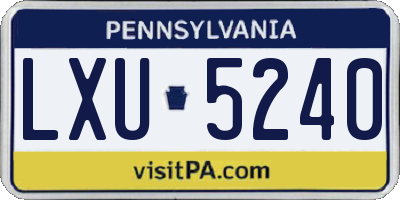 PA license plate LXU5240