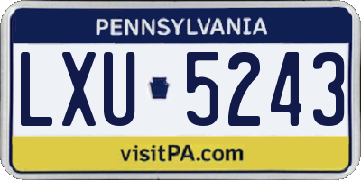 PA license plate LXU5243