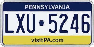 PA license plate LXU5246