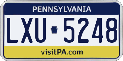 PA license plate LXU5248