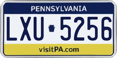 PA license plate LXU5256