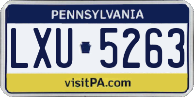 PA license plate LXU5263