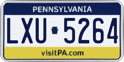 PA license plate LXU5264