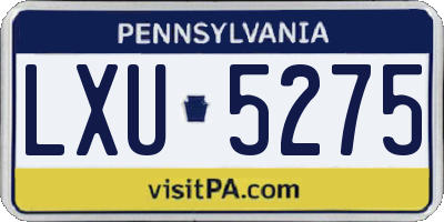 PA license plate LXU5275