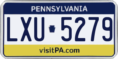 PA license plate LXU5279