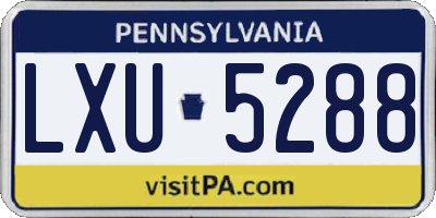 PA license plate LXU5288