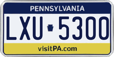 PA license plate LXU5300