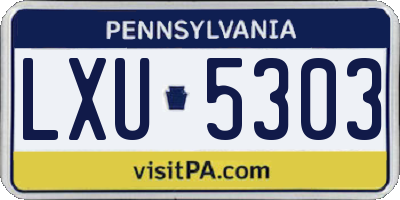 PA license plate LXU5303