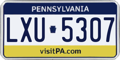 PA license plate LXU5307