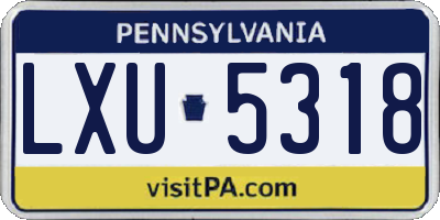 PA license plate LXU5318