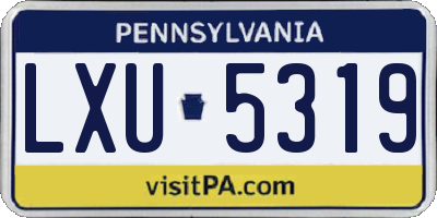 PA license plate LXU5319