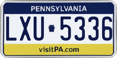PA license plate LXU5336