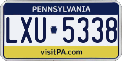 PA license plate LXU5338
