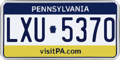 PA license plate LXU5370