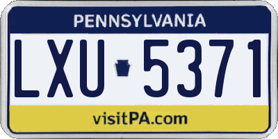 PA license plate LXU5371