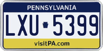PA license plate LXU5399