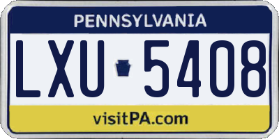 PA license plate LXU5408