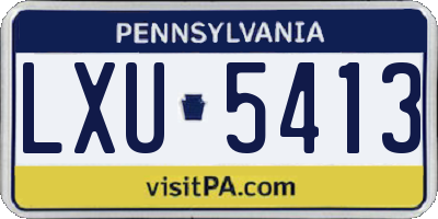 PA license plate LXU5413