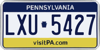 PA license plate LXU5427