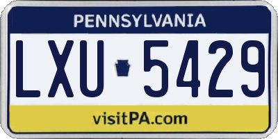PA license plate LXU5429