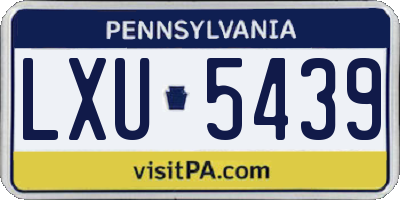 PA license plate LXU5439