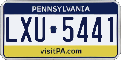 PA license plate LXU5441