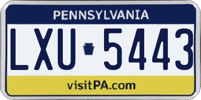 PA license plate LXU5443