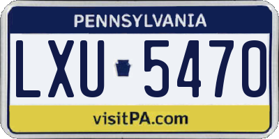 PA license plate LXU5470