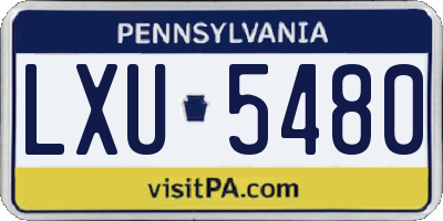 PA license plate LXU5480