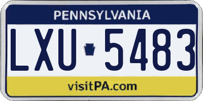 PA license plate LXU5483