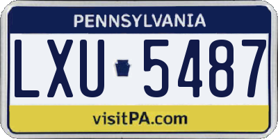 PA license plate LXU5487