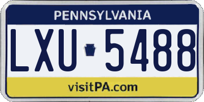 PA license plate LXU5488