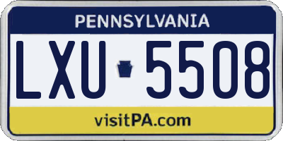 PA license plate LXU5508