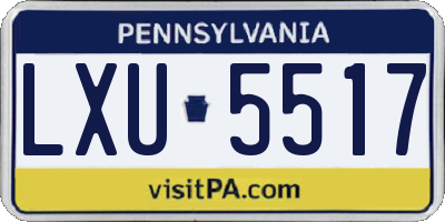 PA license plate LXU5517